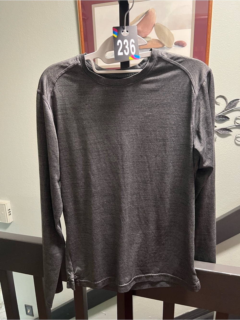 REI Men's Long-Sleeve Crewneck Tee - Charcoal Gray